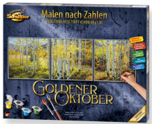 Malování podle čísel - Zlatý Říjen - Goldener Oktober- Triptych