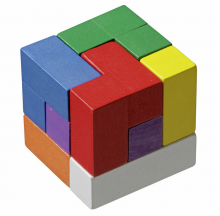 Hlavolam Soma Cube dřevěný barevný - 3519