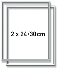 Malování podle čísel - 2 Hliníkové rámy 24x30cm - stříbrný