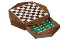 Šachy dřevěné kompaktní oktagonové - 2718