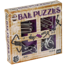 Sada 4 kovových hlavolamů Ball Puzzles - fialová (473204)