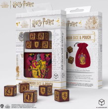 Sada 5 kostek D6 + pytlík - Harry Potter Gryffindor dice and pouch