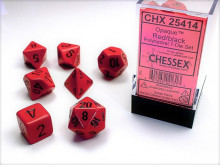 Sada 7 kostek Chessex - Červená / Černá - 25414