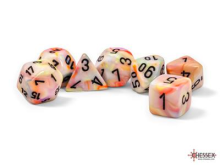 Sada 7 mega kostek Chessex - Festive kolotočová a černá - 22442