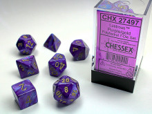Sada 7 kostek Chessex - Purple / Gold Lustrous - 27497