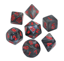 Sada 7 kostek Chessex - Velvet černá a červená - 27478