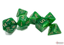 Sada 7 kostek Chessex - Vortex Green / gold - 27435