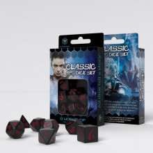 Sada 7 kostek classic dice set černá/červená - SCLE06