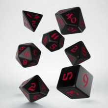Sada 7 kostek Classic Runic dice set černá/červená - QWSSCLR06