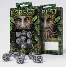 Sada 7 kostek Forest dice set bílá/černá - SFOR02