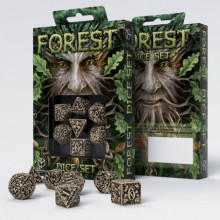 Sada 7 kostek Forest dice set bílá/černá - SFOR02