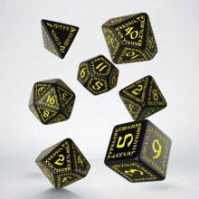 Sada 7 kostek Runic dice set černá/žlutá - SRUN07