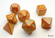 Sada 7 mini kostek Chessex - Glitter Gold / silver - 20503