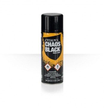 Citadel Spray: Chaos Black (základová barva na figurky ve spreji)