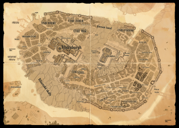 Dračí hlídka - hra na hrdiny - mapa města Ithien