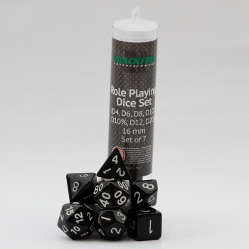 Kostka Blackfire - Sada 7 kostek pro RPG (černá)