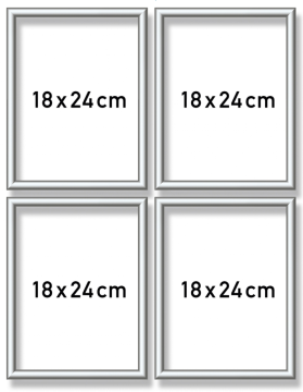 Malování podle čísel - Hliníkový rám Quattro 18x24cm - stříbrný