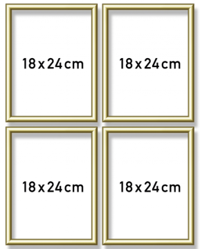 Malování podle čísel - Hliníkový rám Quattro 18x24cm - zlatý