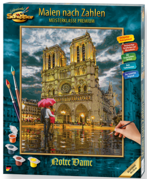 Malování podle čísel - Katedrála Notre-Dame v Paříži - 40 x 50 cm