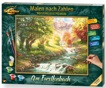 Malování podle čísel - Pstruhový potok - Am Forellenbach -  40 x 50 cm