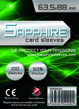 Obaly na karty Sapphire Green - Standard Card Game - 63,5 x 88 mm 100 ks