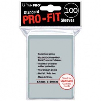 Obaly Pro-Fit na karty Ultra Pro - 64 x 89 mm 100 ks - clear Pro-Fit