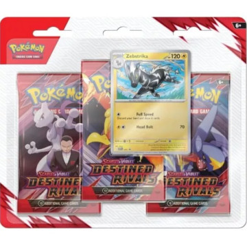 Pokémon TCG: Destined Rivals 3 Pack Blister - Zebstrika