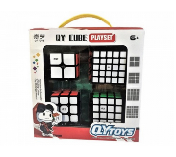 Rubikovy kostky QiYi - Dárkový set - černá