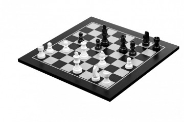 Šachy, dáma - černo-bílé (Philos 2802)