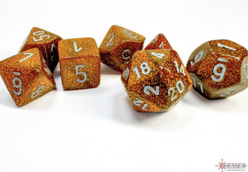 Sada 7 kostek Chessex - Glitter Gold / silver - 27503