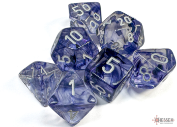 Sada 7 kostek Chessex - Nebula Black / White Polyhedral - 27408