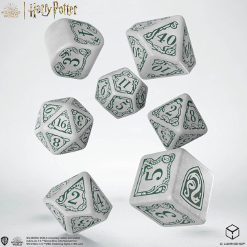 Sada 7 kostek Harry Potter Slytherin Modern Dice Set - bílá
