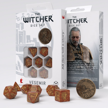 Sada 7 kostek - The Witcher Dice Set - Vesemir - Karamelová a zlatá - SWVE4Y